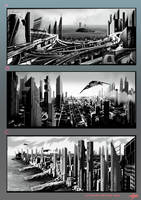 Futuristic City Concept Sketches