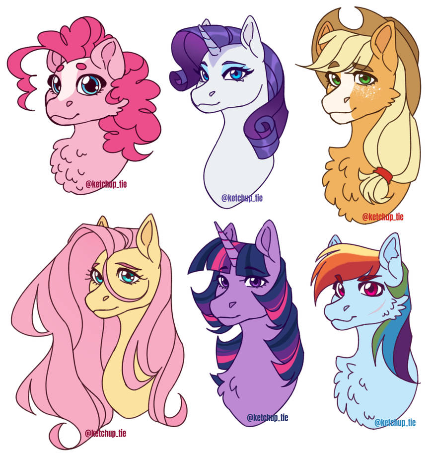 Mane 6 Redesign by RDStarTie on DeviantArt