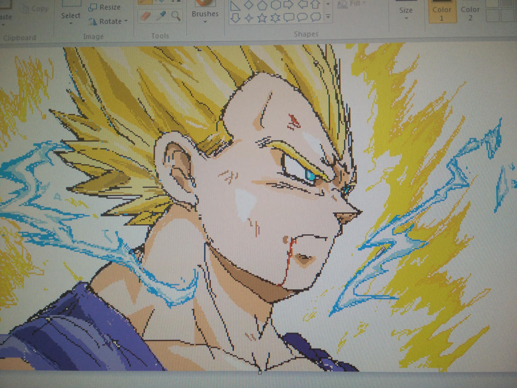 Vegeta made in MS paint by Escorium on DeviantArt