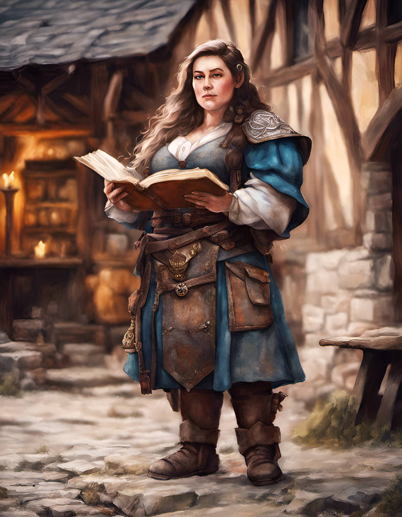 Gwyn Oresong, dwarf scholar, in front of the Inn by GoliwogMowkill on ...