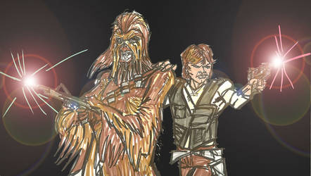 Han Solo and Chewbacca