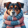 Dog puppy with scarf in winter animal cute (68)