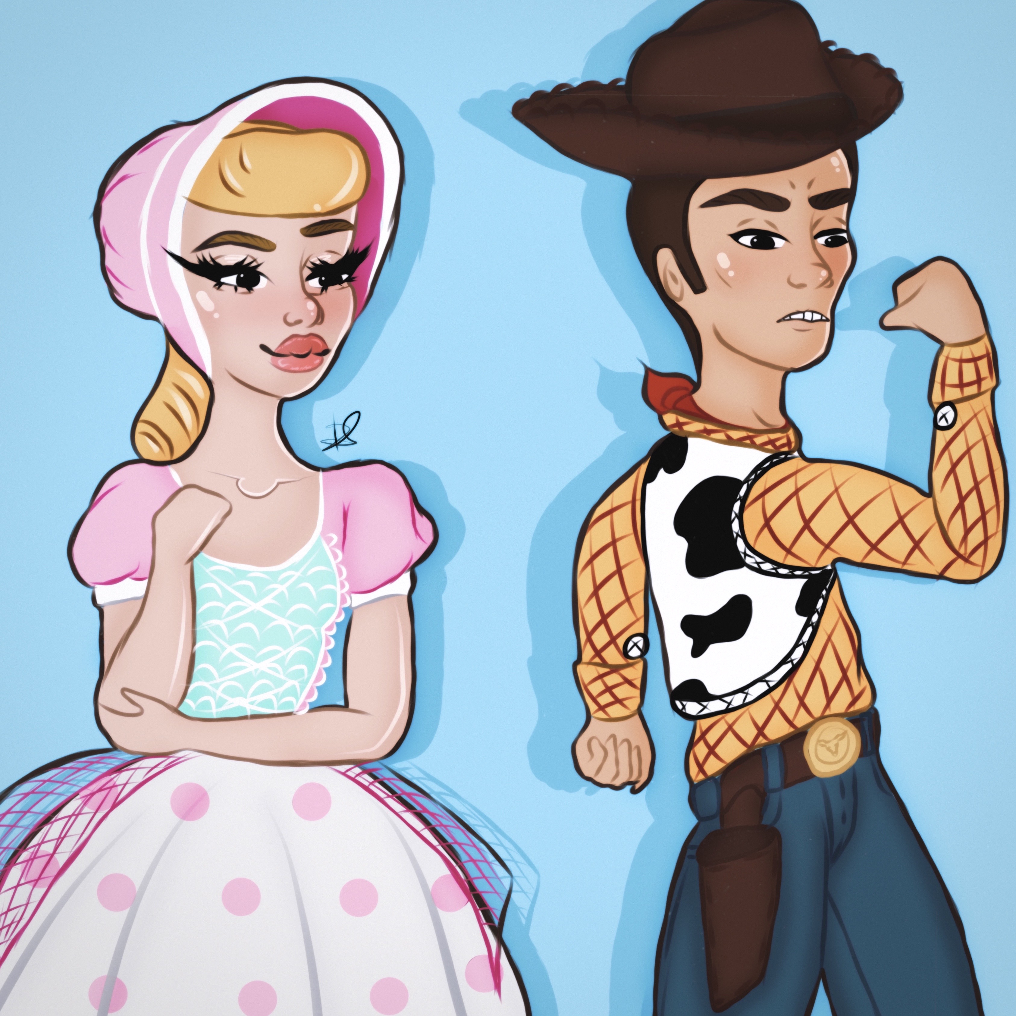 Bo Peep and Woody by Dr0olz on DeviantArt