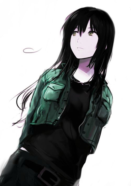 Anime Girl Pale Black Hair : Recolored by Abashi76 on DeviantArt Anime Girl Pale Black Hair : Recolored by Abashi76 on DeviantArt