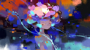 OPEN Adopt Floral Glowing Glitter illustration