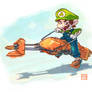 Mario Kart -  Luigi on Speeder Bike