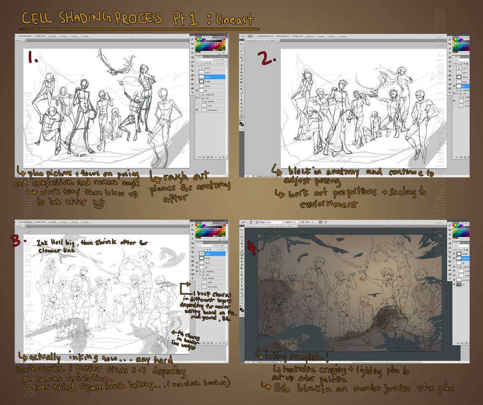 Cell Shading Tutorial - Part 1 Linework by chiihun on DeviantArt