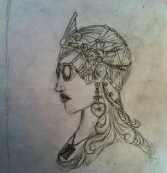 Steampunk deco lady