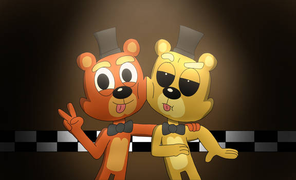 Freddy and Golden Freddy as Brothers (Red desc.)