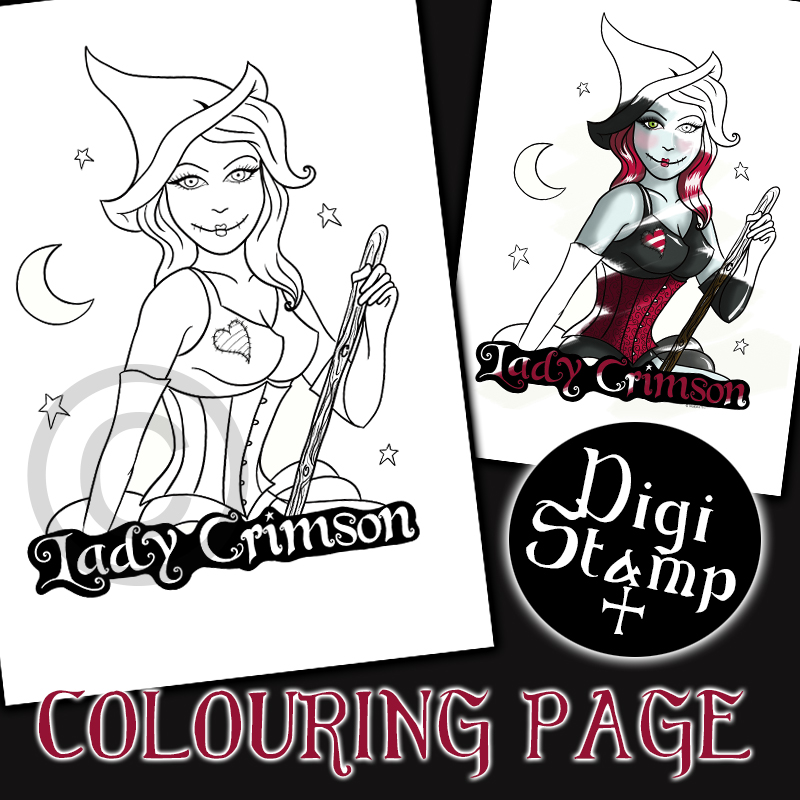 Lady Crimson Colouring Page
