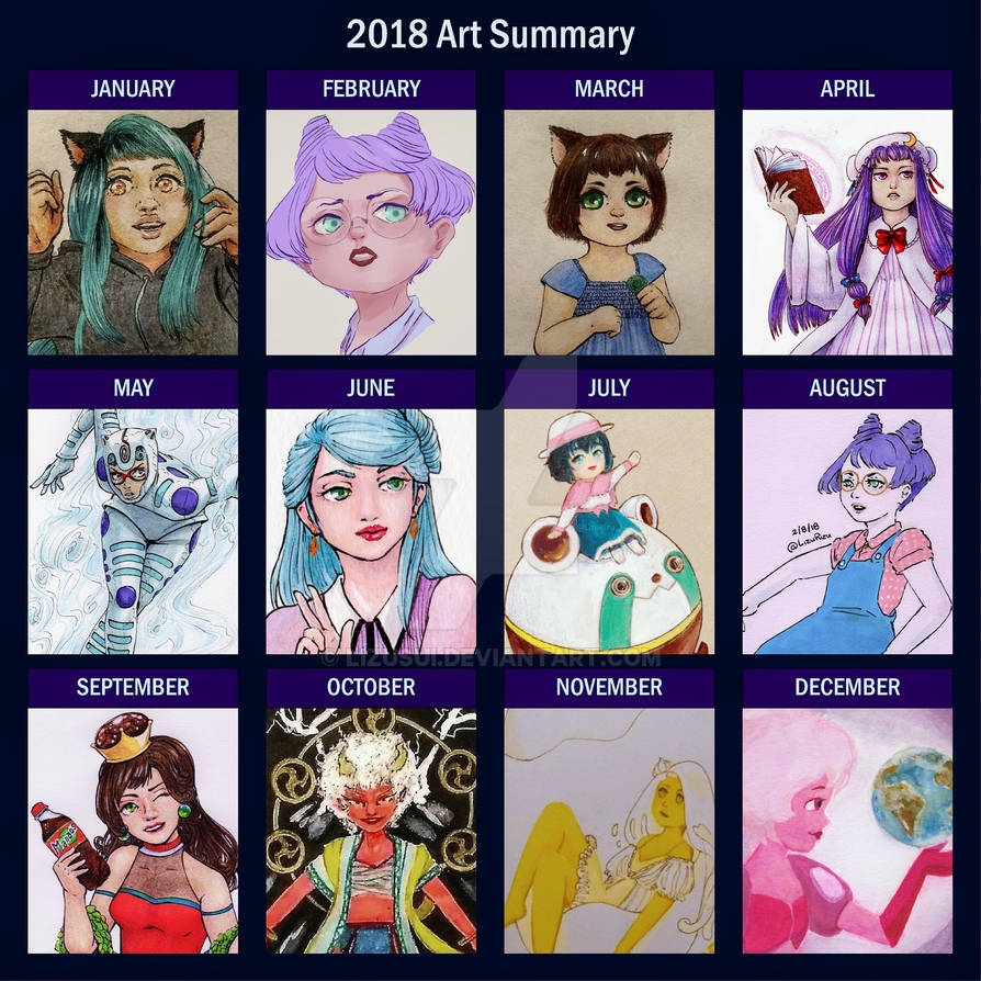 2018 drawing summary by LizUsui on DeviantArt