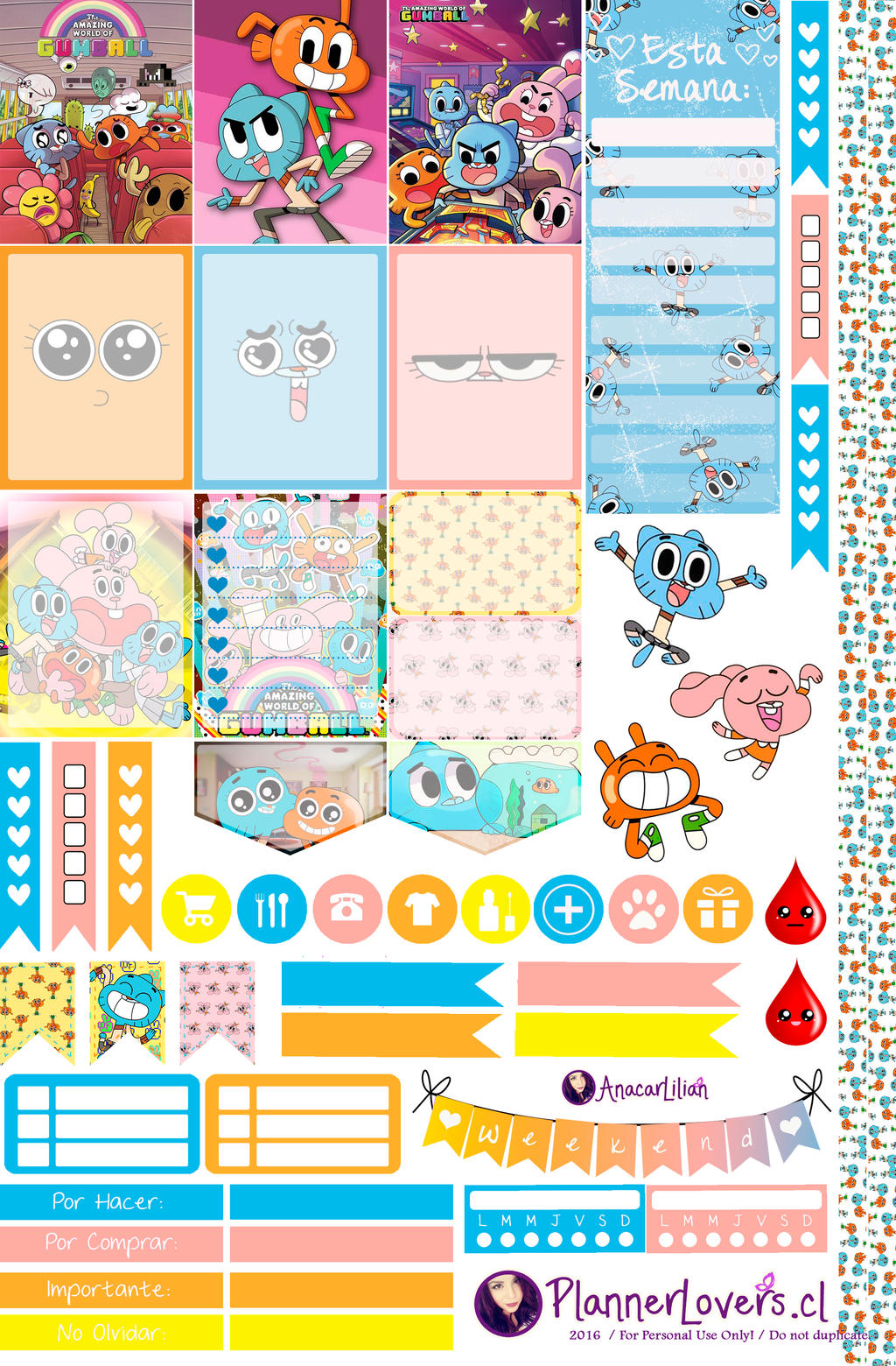 Amazing World of Gumball Free Printable Stickers by AnacarLilian on ...