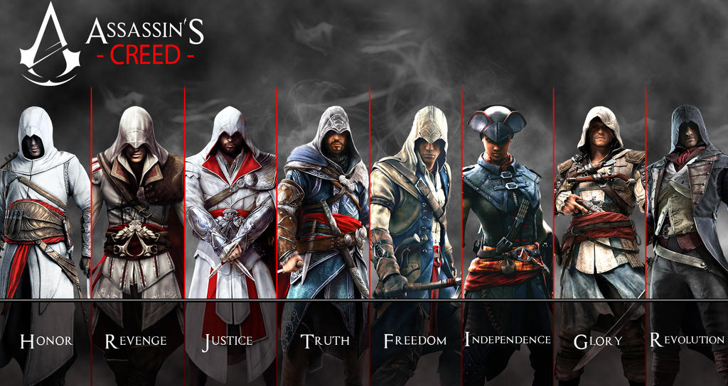 Assassin s лучшие части. Assassins Creed части по порядку. Имена всех ассасинов. Ассасины по порядку.