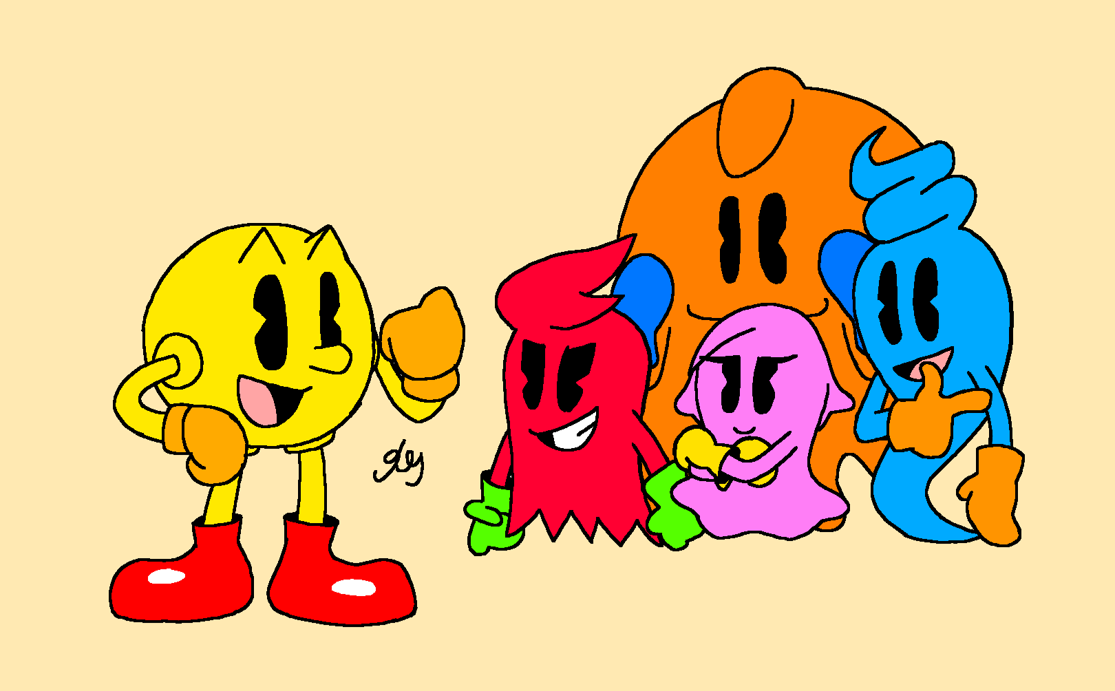 Pac-Man + The Ghosts by ThatGuyThrt on DeviantArt