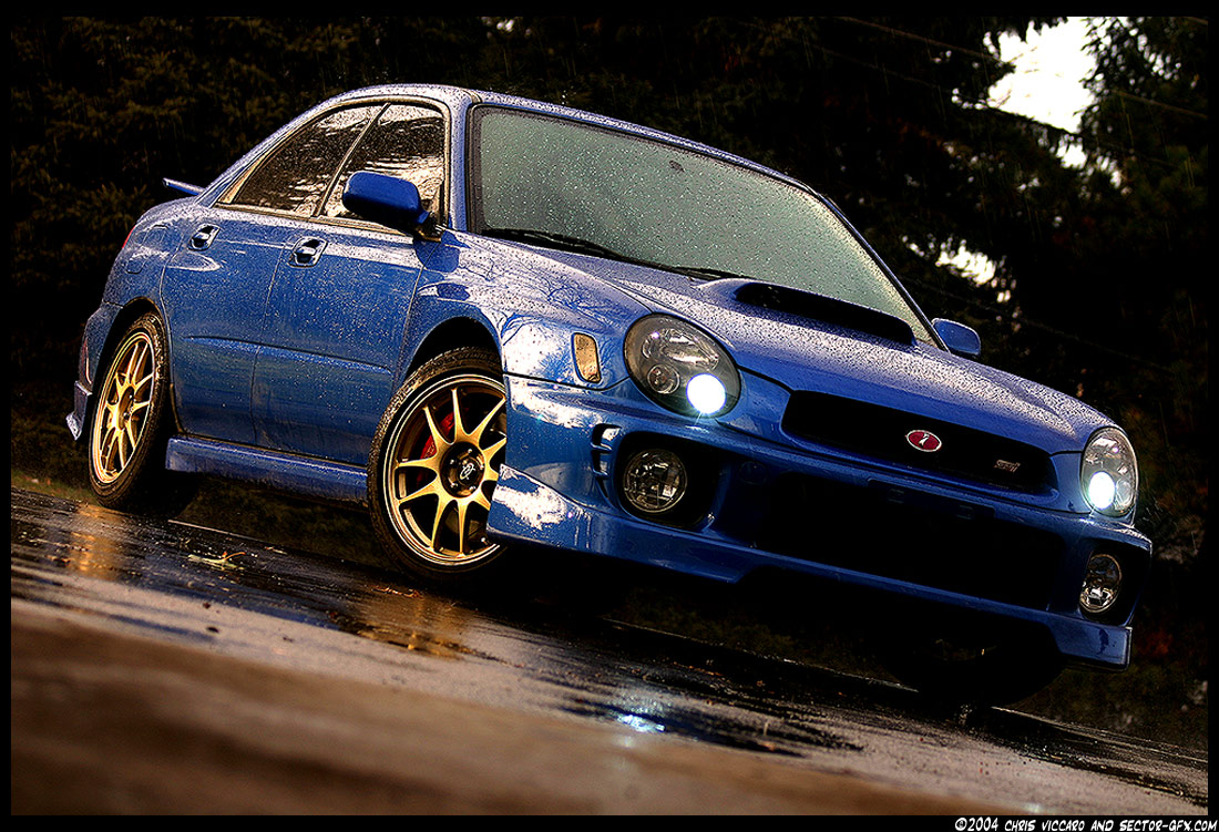 JDM WRX in the pouring rain