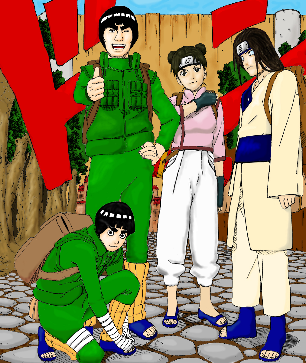 Gai,Lee,Ten Ten, and Neji