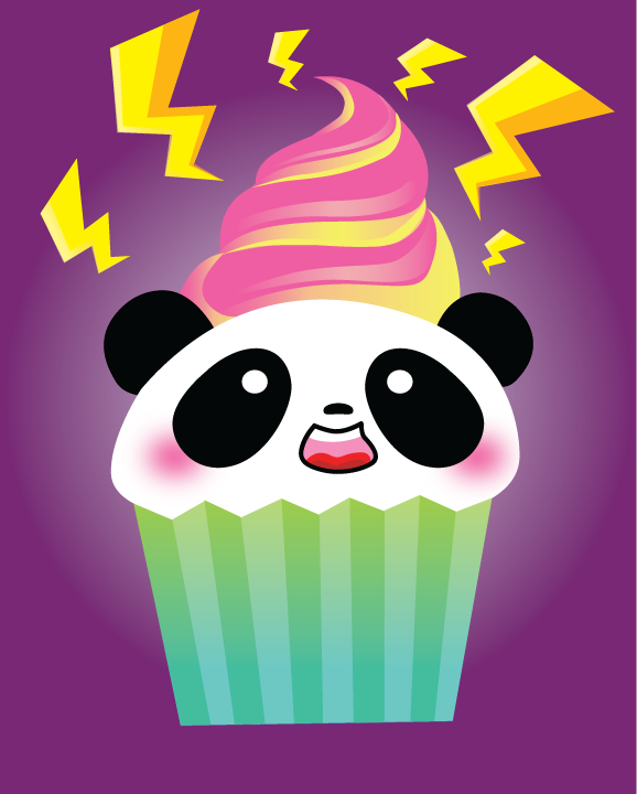 Electric Panda Cupcake
