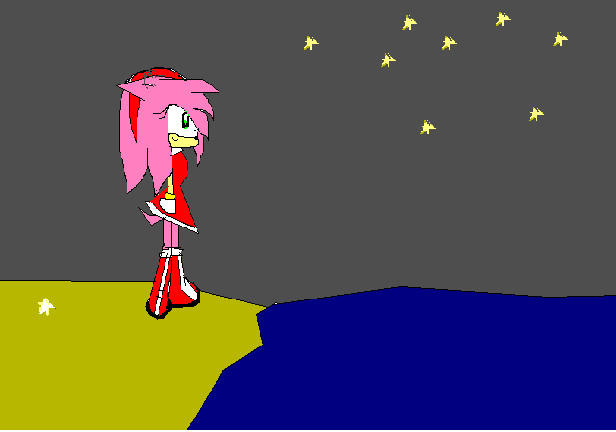 amy at the beach by bithtehedgehog on DeviantArt