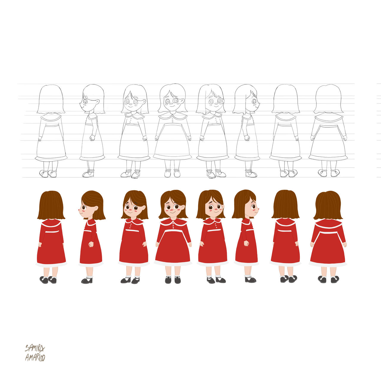 Girl model sheet by AamiraAmarloo on DeviantArt