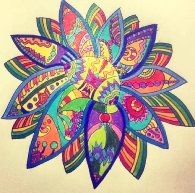 flower design colored pencil by Lizaelia on DeviantArt