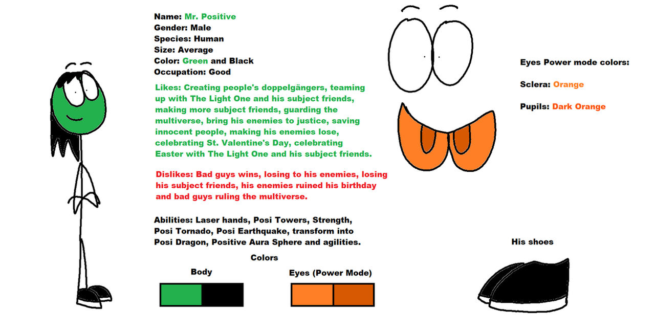 Mr. Positive's Bio by GandB101 on DeviantArt