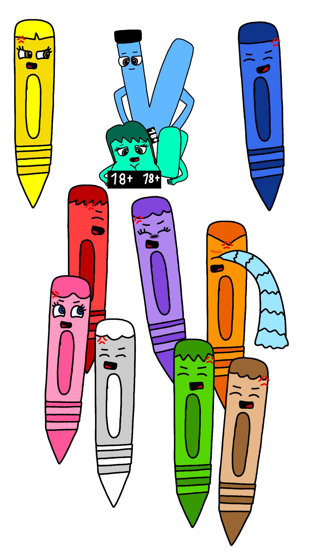 Color Crew reaction to Letter N x Letter V r34 by adelinaloves on ...