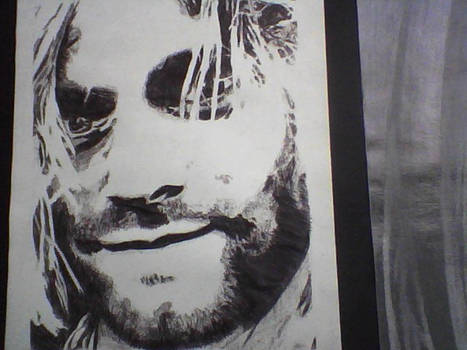 Kurt Cobain biro drawing