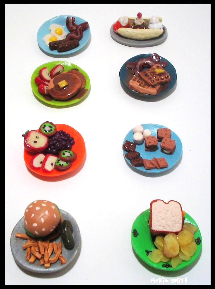 Tiny Polymer Clay Foods by chatnoir on DeviantArt