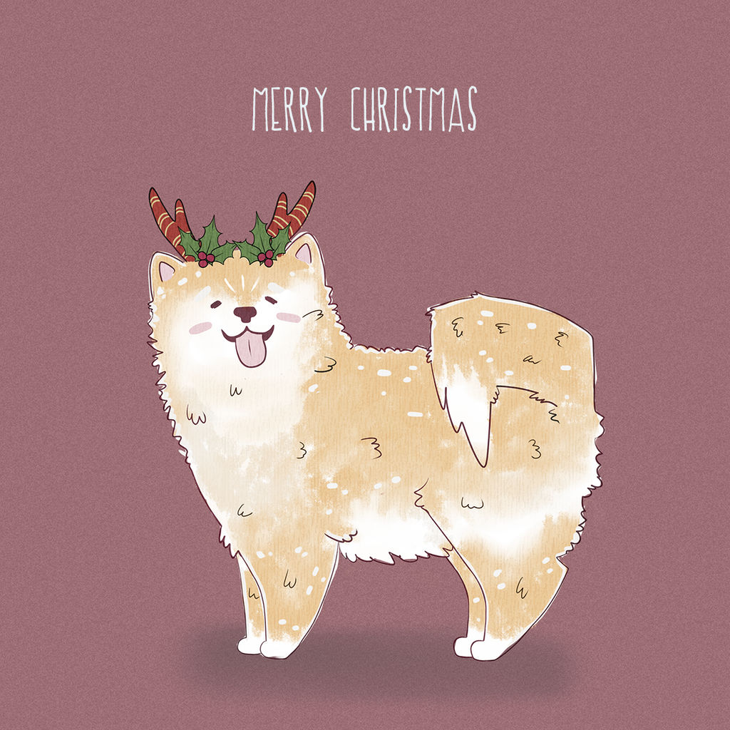 Christmas doggo by Galacticdeerart on DeviantArt