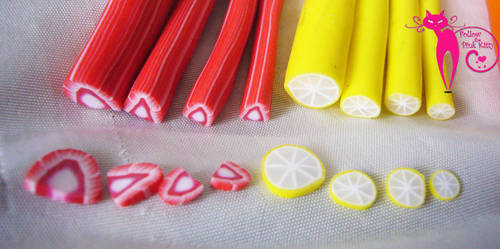 Strawberry + Lemon Fimo Cane