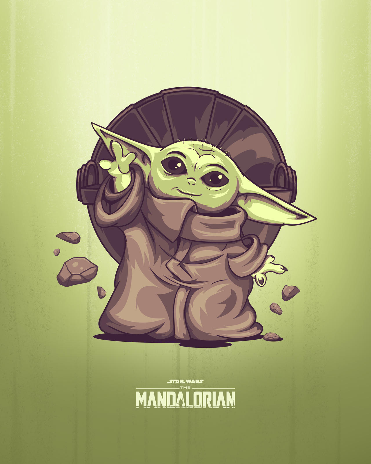 Baby Yoda Grogu Cartoon Character Mandalorian Stock Vector (Royalty Free)  2293123629