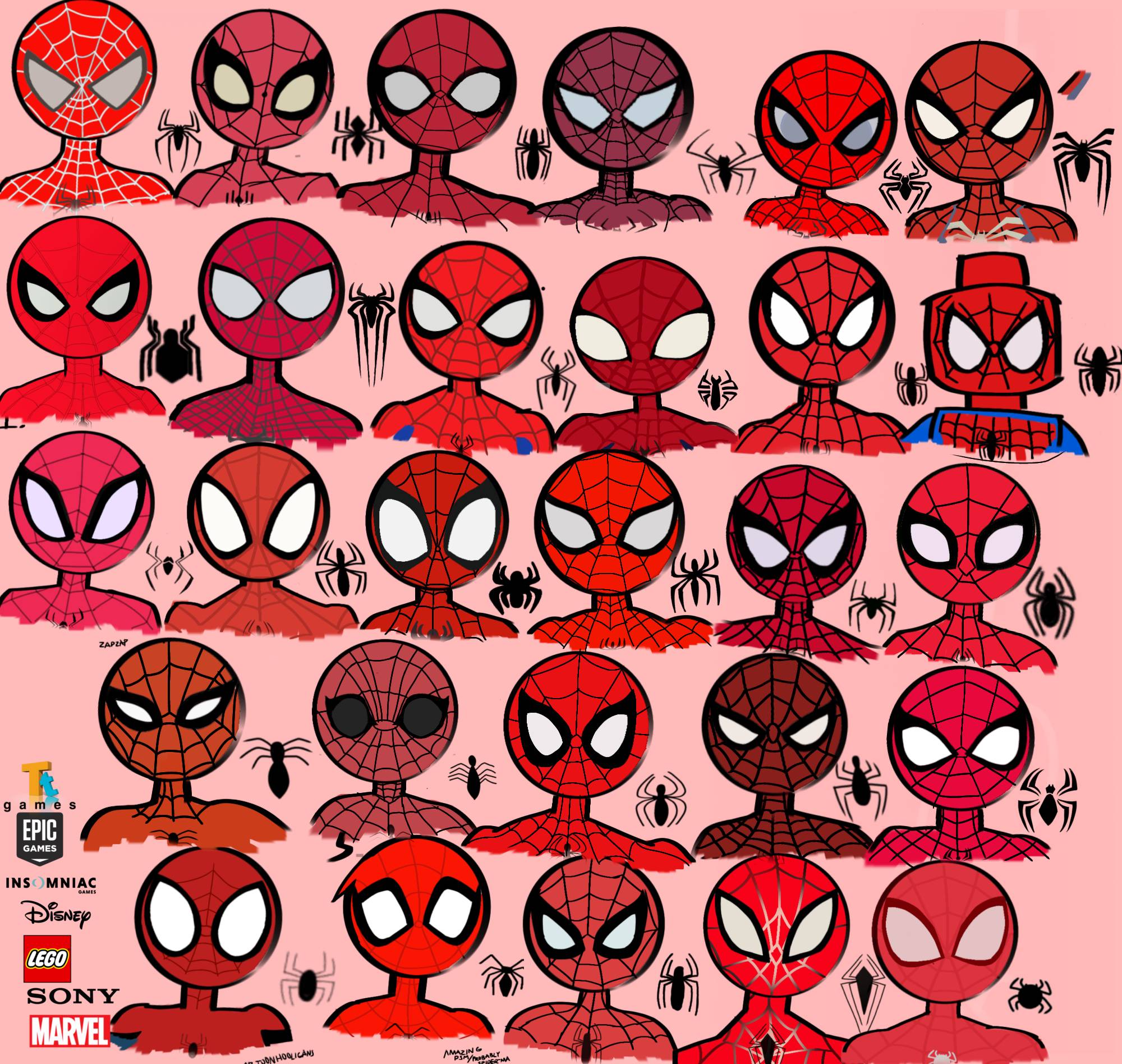 Spider-Man variants by Zapzap4 on DeviantArt
