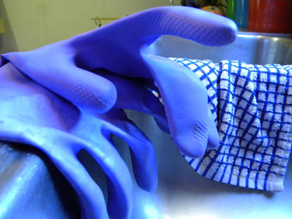 Gloves on a Sink