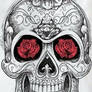 Skull with rose eyes