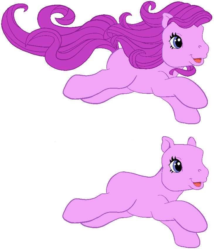 G3 pony base, with mane and without