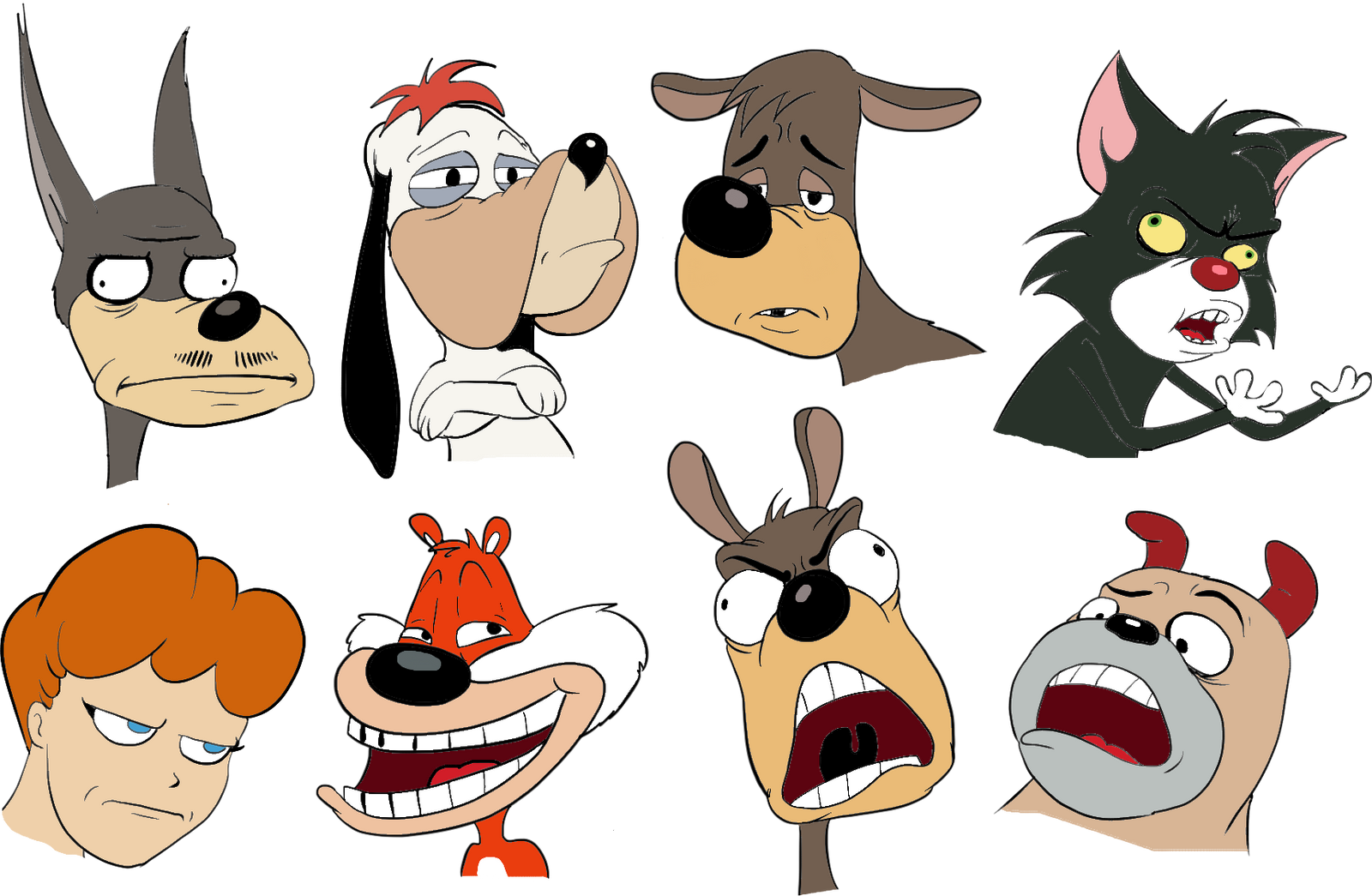 Tex Avery characters making meme faces