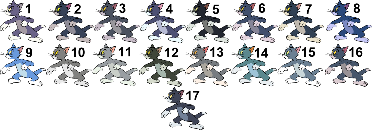 Tom color schemes comparison by Stinkek on DeviantArt