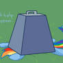 Rainbow Dash crushed by a big weight