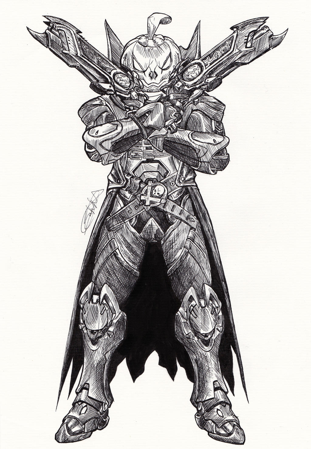 Inktober 31 - Reaper (Overwatch) by SofiaLeoART on DeviantArt