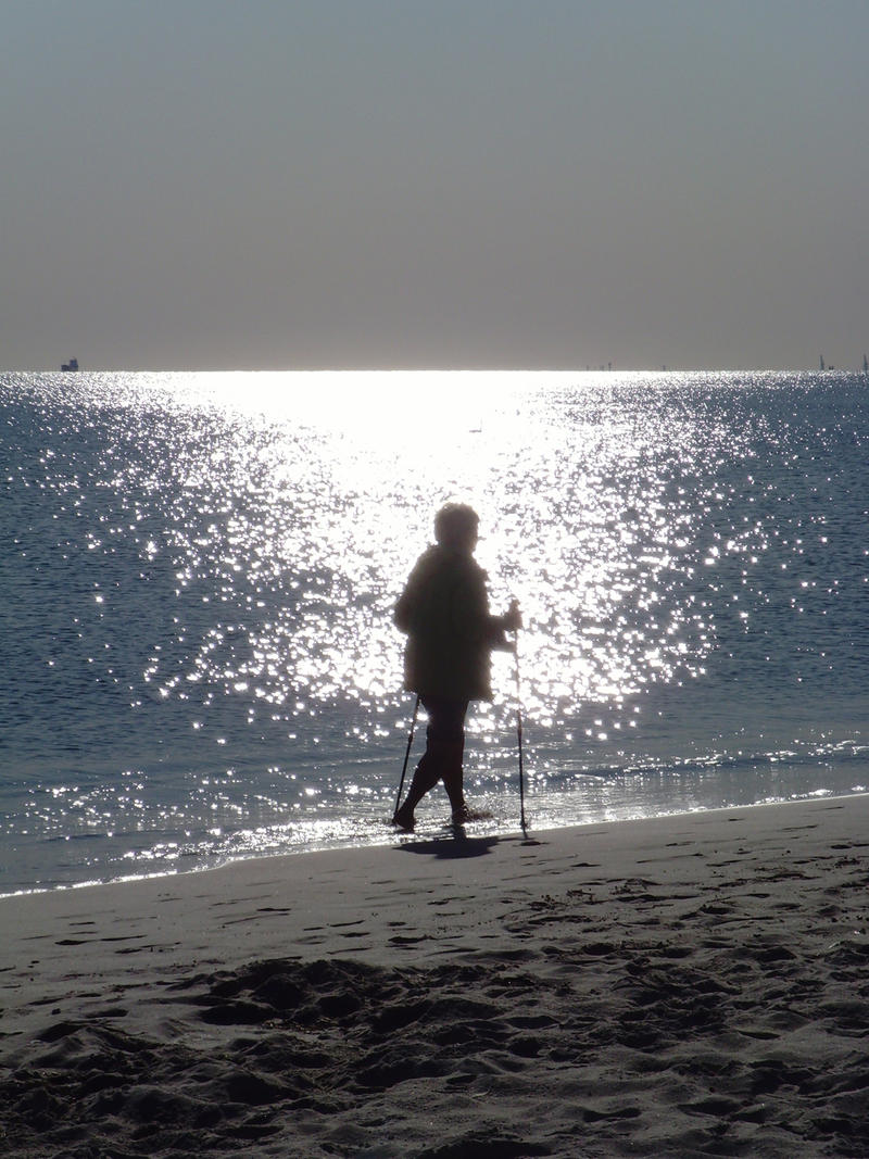 Nordic walking on sunshine