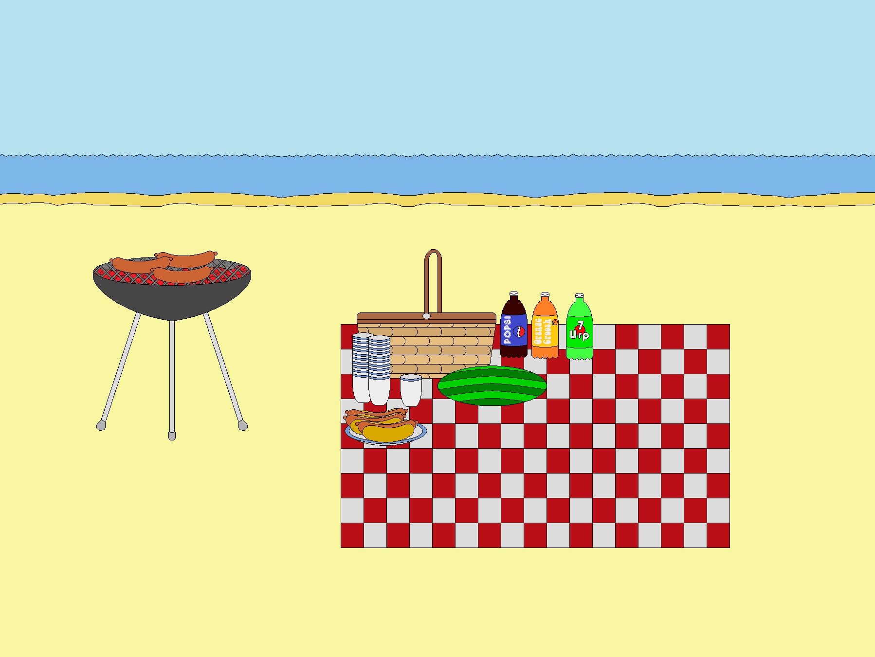 Beach Picnic Background