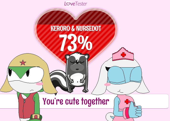 Love Tester Reaction 2 Keroro and Nurse Dot by