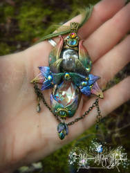Elven Crystal Blossom necklace in 'rainbow' 2