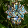 Blue Quartz Crystal Blossom pendant 2