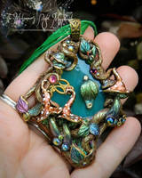 Stained glass Faery Door pendant by EMasqueradeGallery