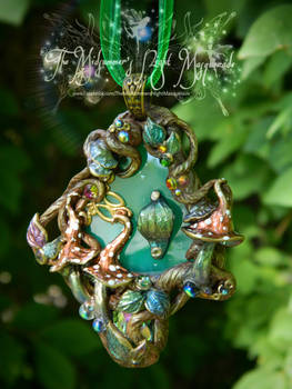 Stained Glass Faery Door pendant