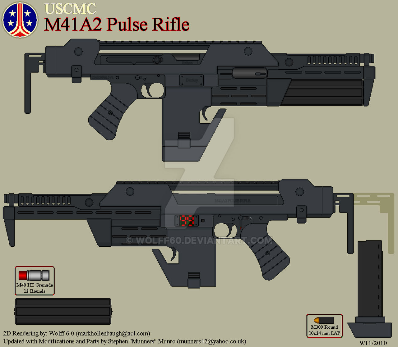 Pulse Rifoe USCMC M41A2 Pulse Rifle by Wolff60 on DeviantArt
