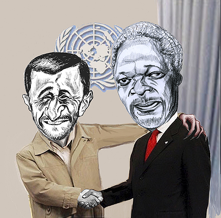 Kofi Anan and Ahmadinejad