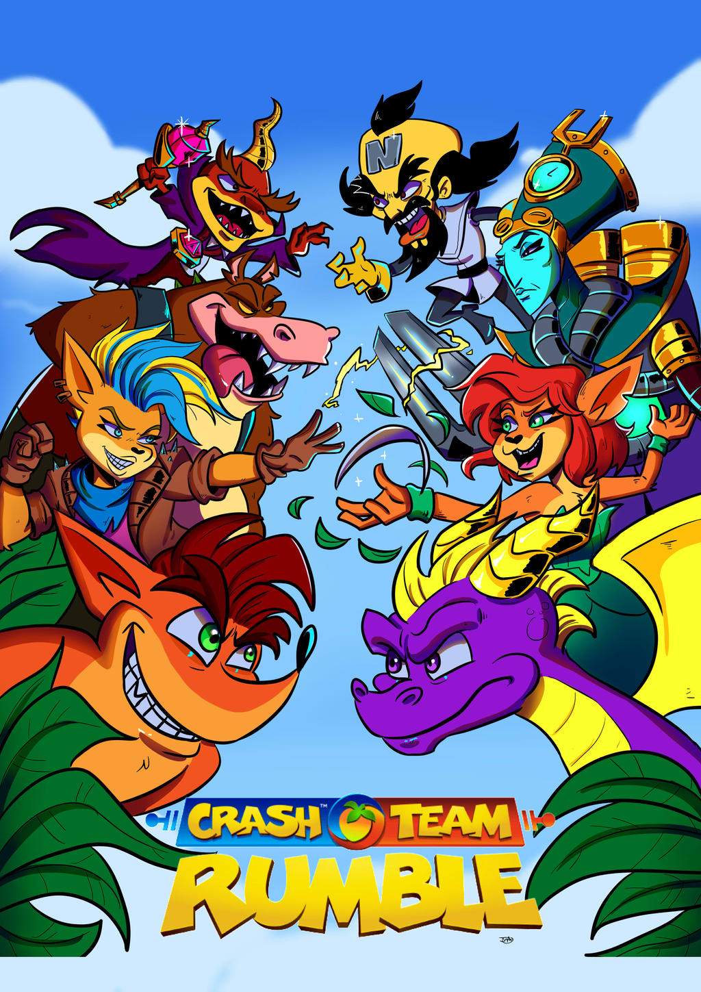 Crash Team Rumble // Redraw by kyokobandicoot on DeviantArt