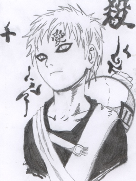 Gaara Letf hand Drawing by annareru on DeviantArt